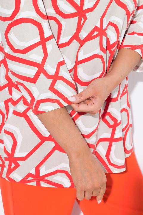 Actual product image Ulla Popken Graphic Print 3/4 Sleeve Tee (58)
