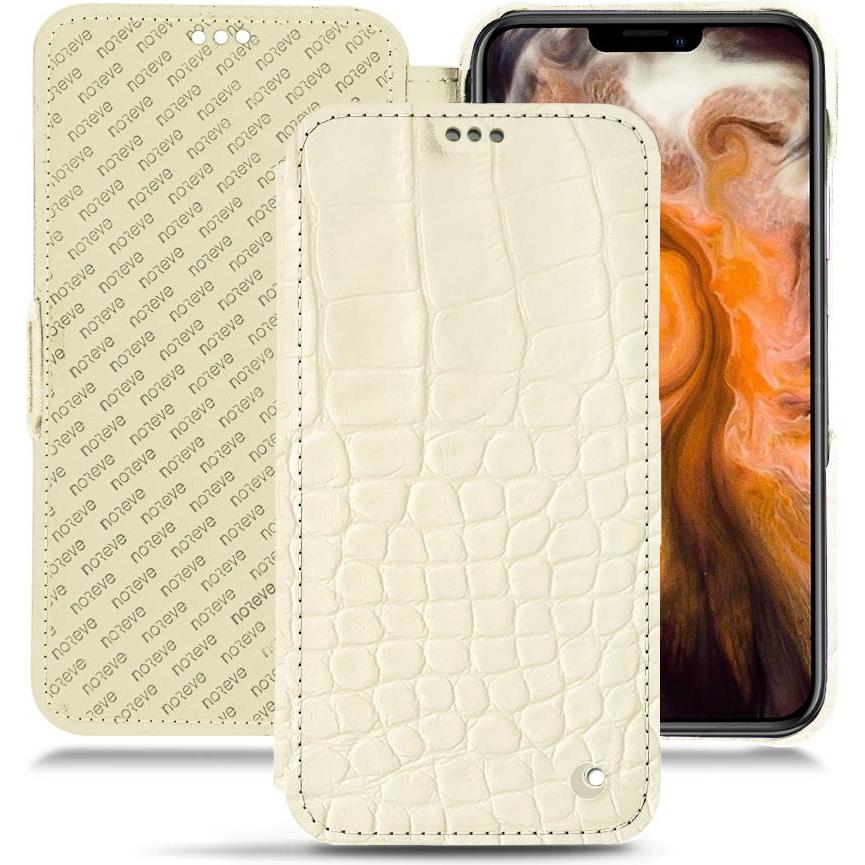 Noreve Lederschutzhülle horizontal (Apple iPhone 11 Pro Max), Smartphone Hülle, Weiss