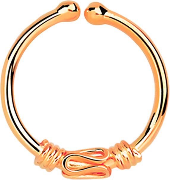 Produktbild Star Piercing Fake Septum mit kleiner Seilwindung und Drahtmuster rosegold (925 Sterlingsilber, ohne Messing)