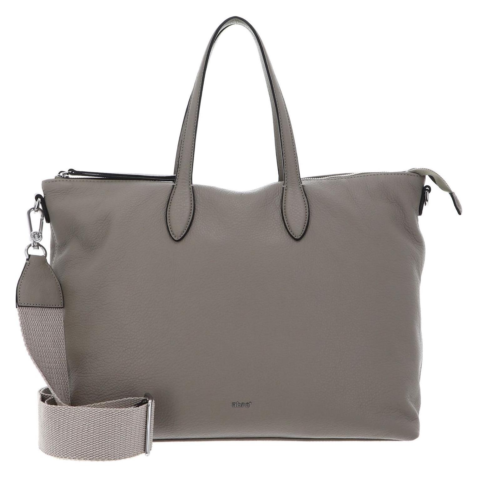 Abro, Damen, Handtasche, Leather Dalia Shopper Clivia, Grau