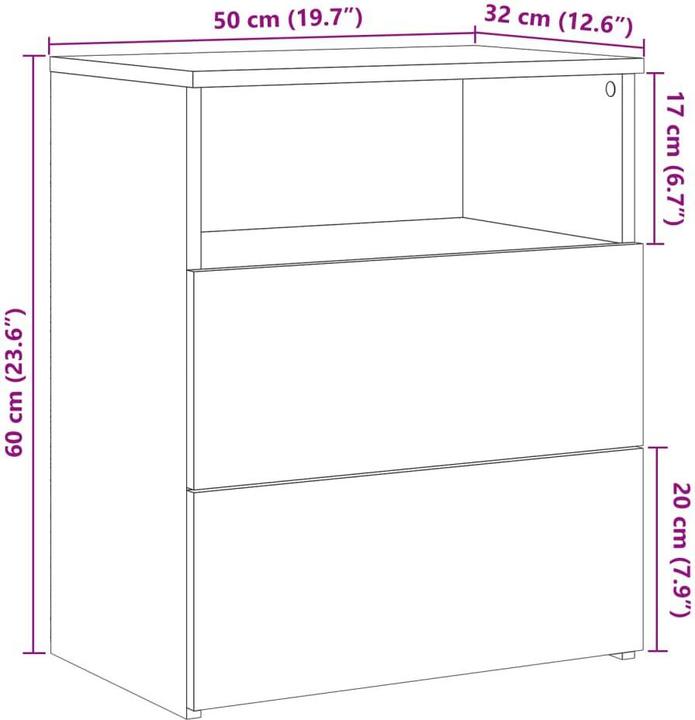 Immagine prodotto vidaXL Nachttisch (50 x 32 x 60 cm)