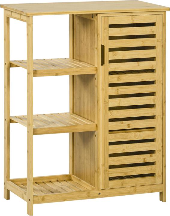 Actual product image Kleankin Bathroom cabinet with open shelf and anti-tilt protection (66 x 33 x 87 cm)