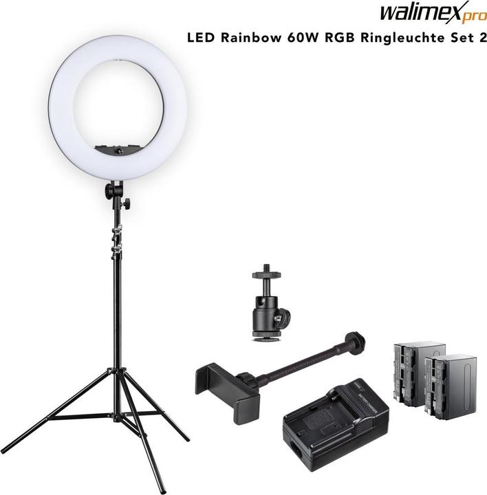 Image du produit Walimex pro LED Rainbow 60W RGBW Ringlight Set 2 (Éclairage annulaire)