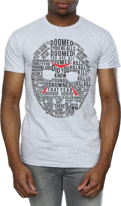 Actual product image Absolute Cult Mens Jason Text Mask T-Shirt (L)