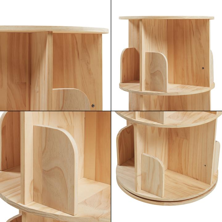 En.Casa Drehbares Bücherregal Chasek 65x44 cm Kiefernholz Natur