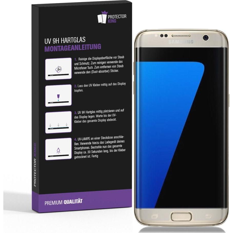 Protectorking 1x UV Liquid Echtes Tempered 9H Panzerhartglas 3D KLAR (5 Stück, Samsung Galaxy S7 Edge), Smartphone Schut...