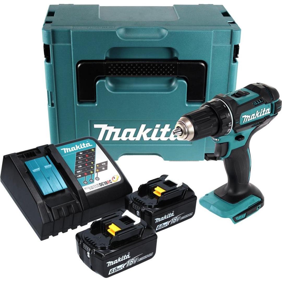 Thumbnail - Makita, Bohrmaschine + Akkuschrauber, DDF 482 RGJ Akku Bohrschrauber 18 V 62 Nm + 2x Akku 6,0 Ah + Ladegerät + Makpac (A...