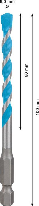 Actual product image Bosch Professional Zubehör EXPERT HEX-9 MultiConstruction drill, 6 x 60 x 100 mm (6 mm)