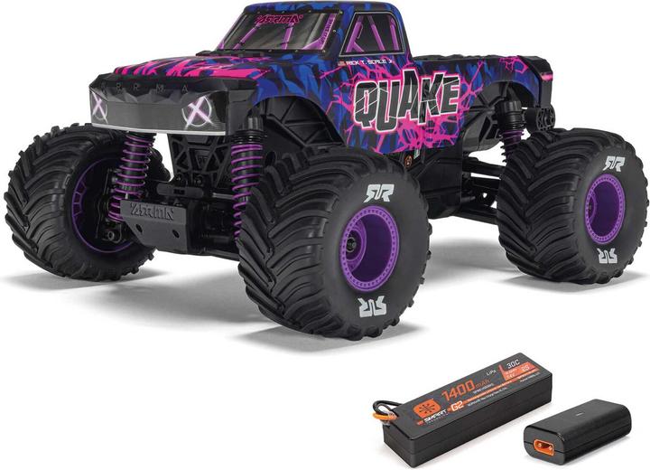 Arrma Monster Truck Quake Grom 4x4 Brushed RTR 1:16 Lila (RTR pronto all'uso)