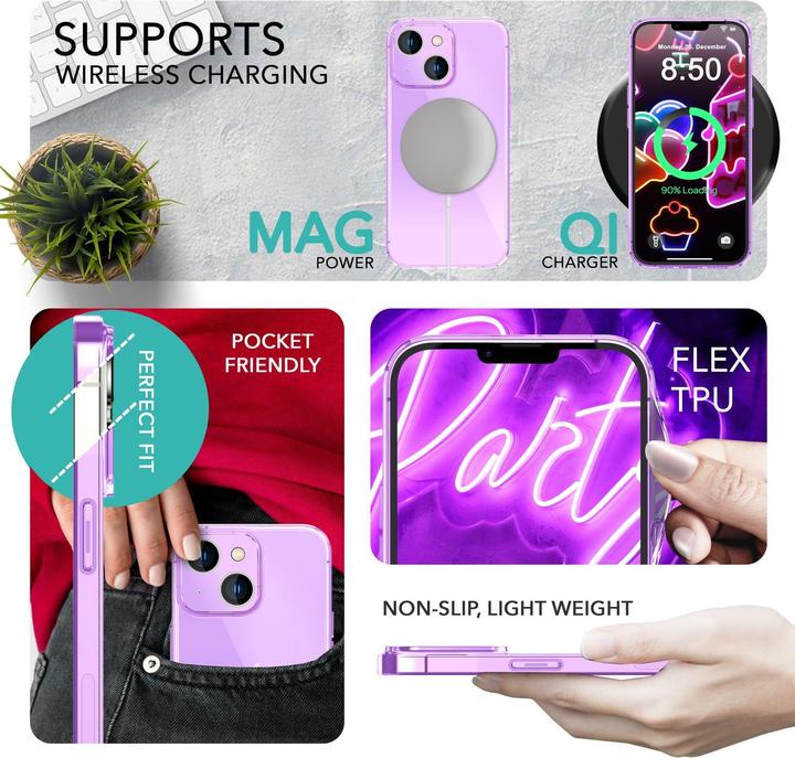 Actual product image Nalia Clear Transparent Neon Silicone Sleeve (Apple iPhone 14)