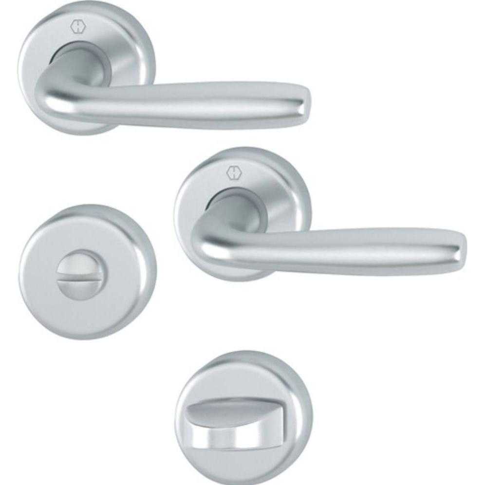 Hoppe, Türgriff + Fenstergriff, Rosettengarnitur Maribor 1766 / 17KV/17KVS Aluminium F1 rund SK/OL DIN links / rechts D/...