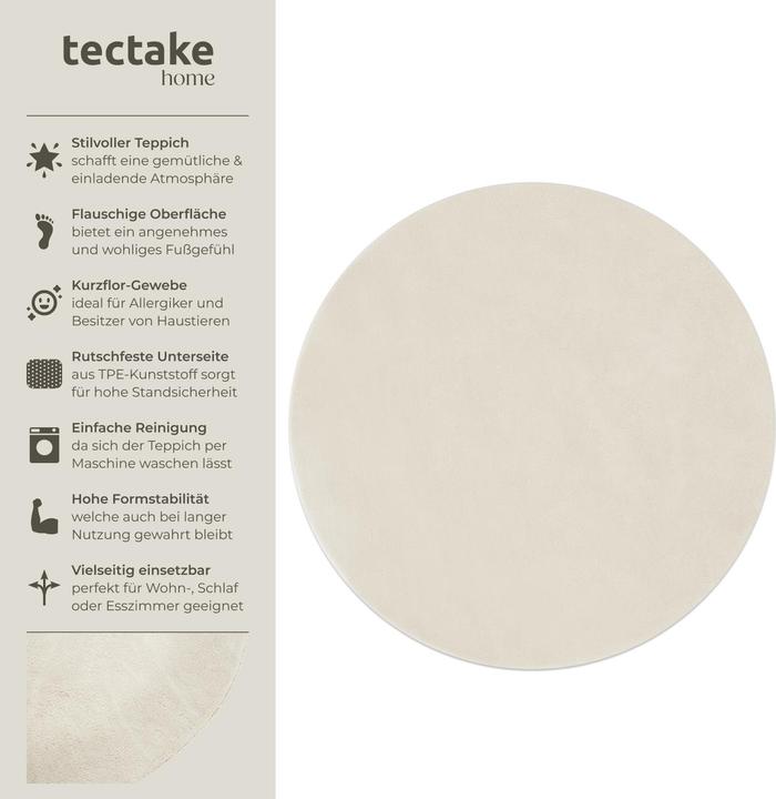 Actual product image tectake Kurzflorteppich Soft Zone (120 x 120 cm)