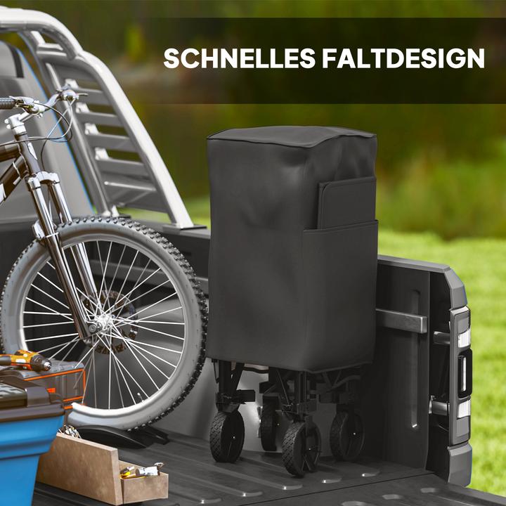 Produktbild Outsunny Gartenwagen Stahl, Polyester Schwarz