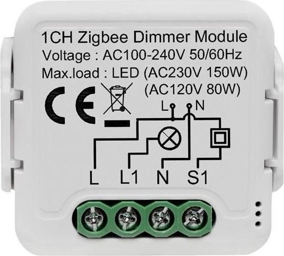 Netplus NPLZDIM01 - Smart Dimmer Module 1-channel Zigbee (Dimming actuator)