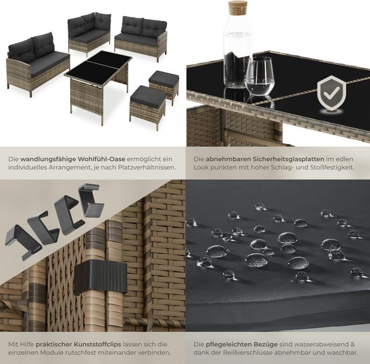 Produktbild tectake Rattan Lounge Barletta