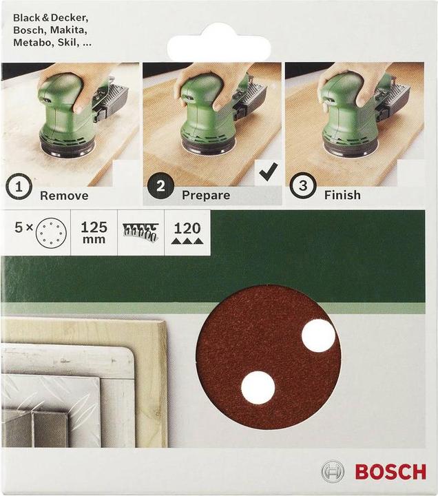 Image du produit Bosch Zubehör Papier abrasif excentrique avec velcro (60)
