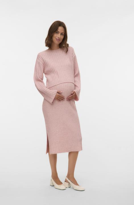 Immagine prodotto Mamalicious Verkürzt Rundhals Gerippte Ärmelbündchen Tief angesetzte Schulter Pullover Strickpullover (L)