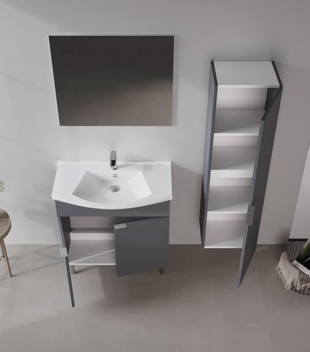 Produktbild Homitis Purus 80 Bathroom Cabinet With Sink & Mirror Set (2 Pieces)