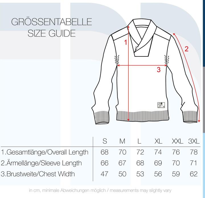 Actual product image Solid Phil Men's Jumper Chunky Knit Pullover With Shawl Collar Made Of 100% Cotton (XL)
