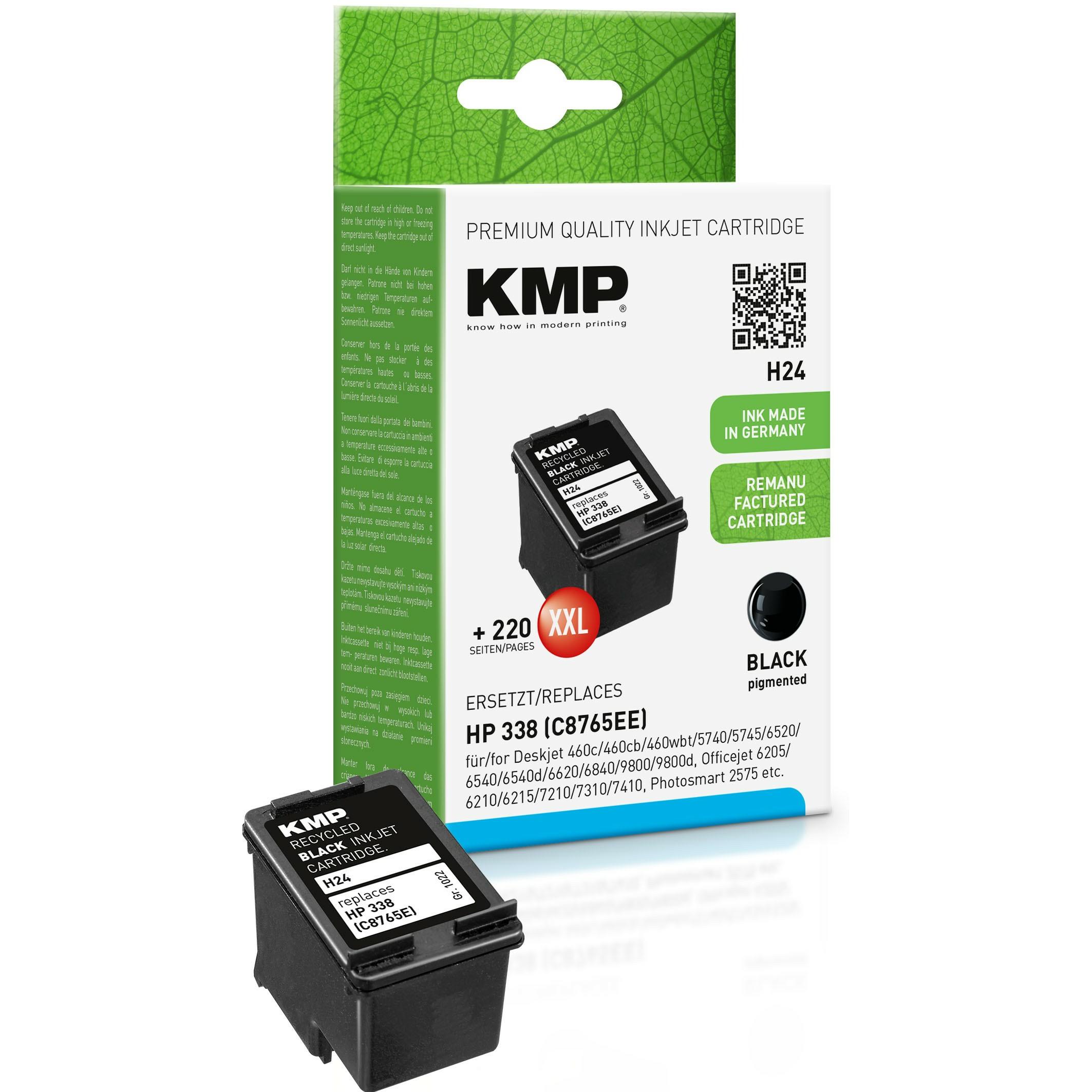 KMP, Druckerpatrone, H24 Tintenpatrone kompatibel mit HP C 8765 E (BK)
