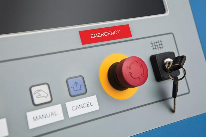 Produktbild Dymo Rhino 12mm weiß auf rot Vinyl (1.20 cm, Rot)