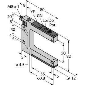 Turck Barriera luminosa a forcella con sensore ottico SLM50N6Q, Modulo elettronico