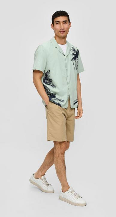 Produktbild S.Oliver Hemd Kurzarmhemd mit Frontprint aus Baumwollmix (M)