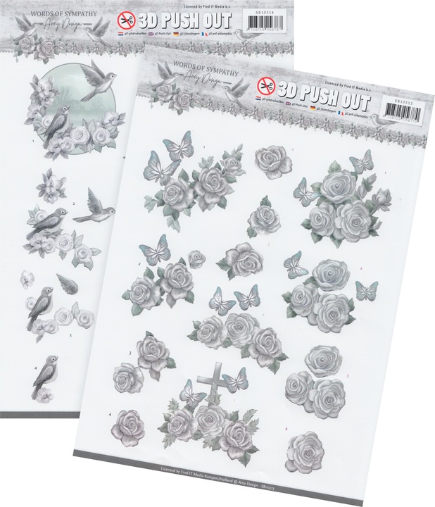 Produktbild Amy Design 3D-Stanzbogen-Set "Words of Sympathy" (2 x)