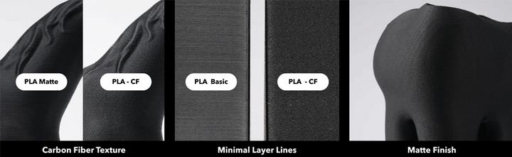 Productafbeelding Bambu Lab PLA CF - Lavagrijs - 1,75 mm (PLA, 1.75 mm, Grijs)