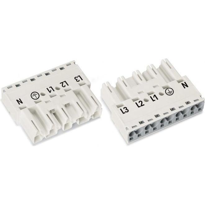 50x Wago Netz-Steckverbinder WINSTA MID, Elektronikkabel + Stecker, Weiss