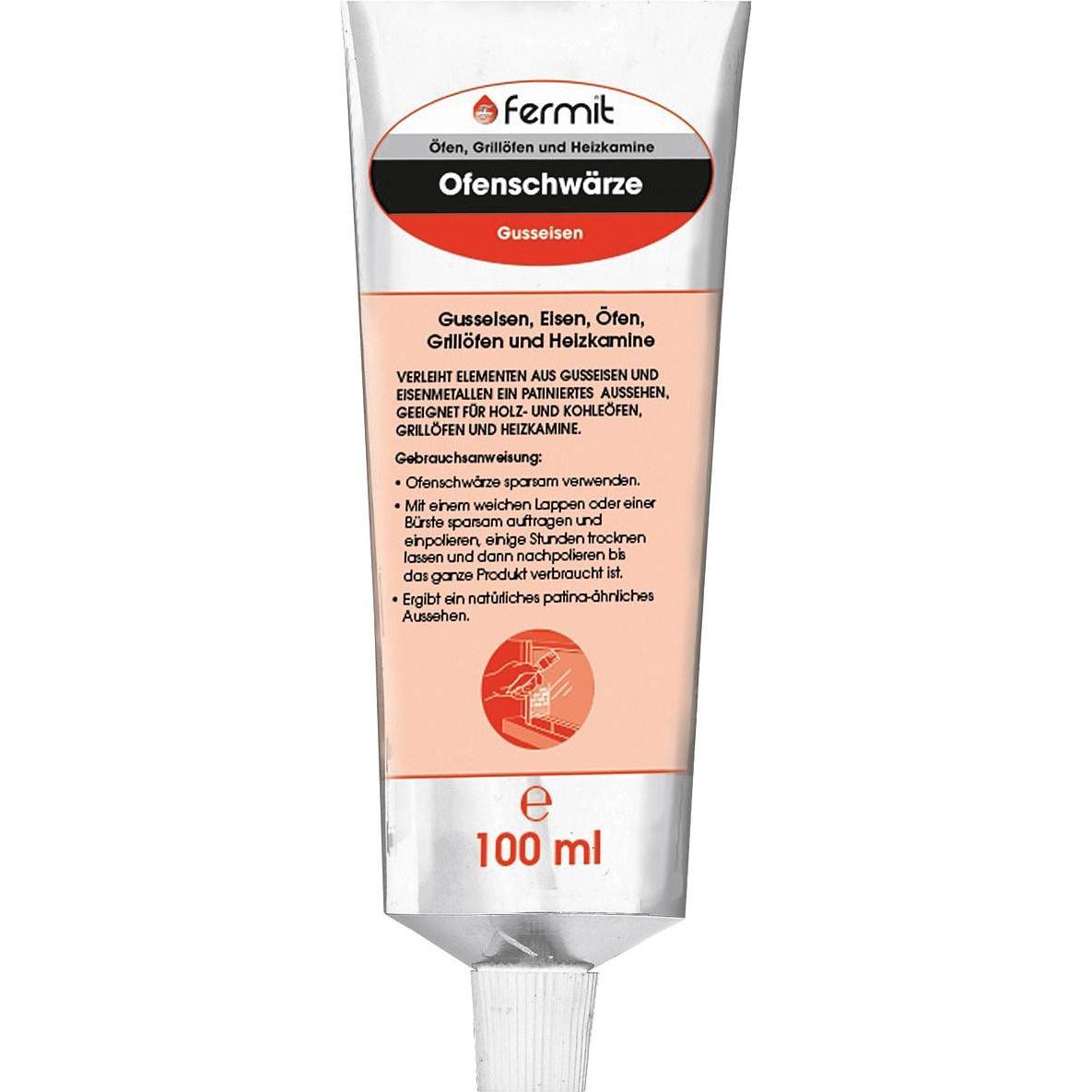 6x Fermit Ofenschwärze 100 ml Tube, Reinigungsmittel, Schwarz