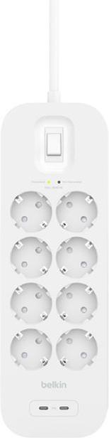 Produktbild Belkin Surgemaster Überspannungsschutz (8 x, CEE 7/3, 2 m)