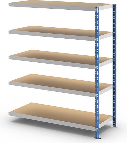 Actual product image eurokraft basic Wide span boltless shelf unit with chipboard shelves, depth 600 mm, extension