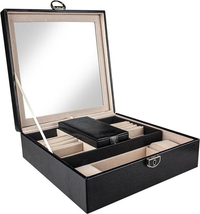 Produktbild JTI Gesteppte Schmuckschatulle mit Reisebox - Schwarz