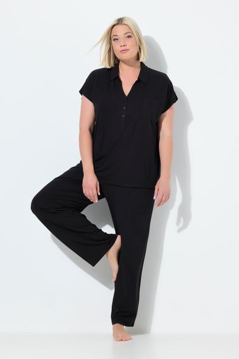 Produktbild Ulla Popken Pyjama, oversized, Zweiteiler, Hemdkragen, Halbarm (50, 52)