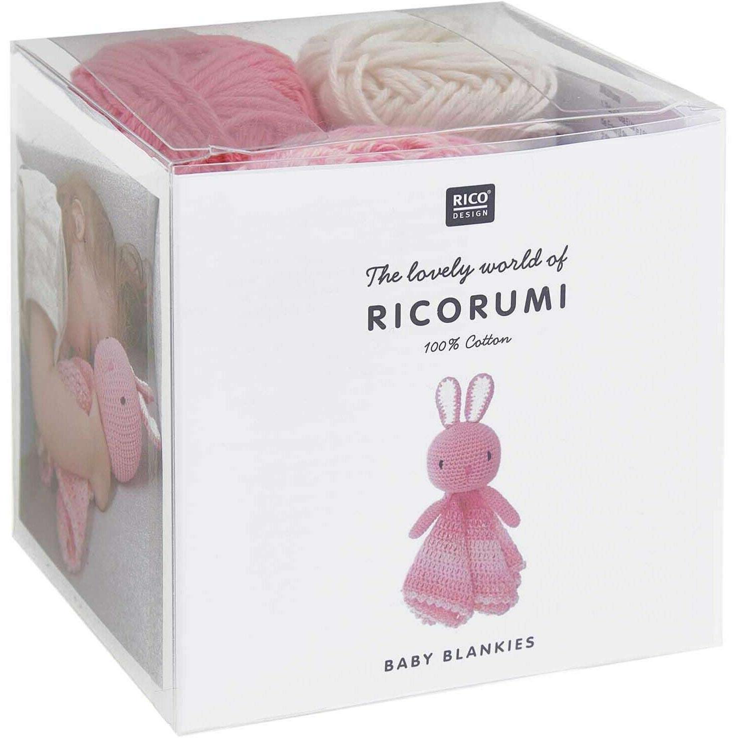 Rico Design Häkelset Baby Blankies Hase, 8-teilig, Handarbeitsset, Rosa