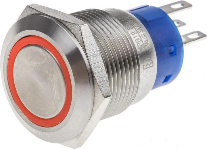 Produktbild RS PRO 19mm,stainless,SPST,latch,Rd,24V