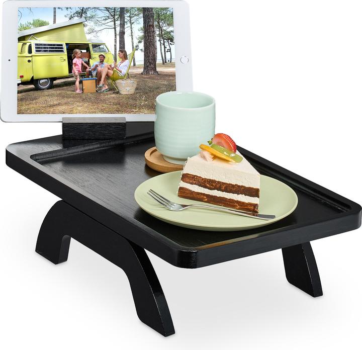Actual product image Relaxdays Sofatablett für Armlehne schwarz