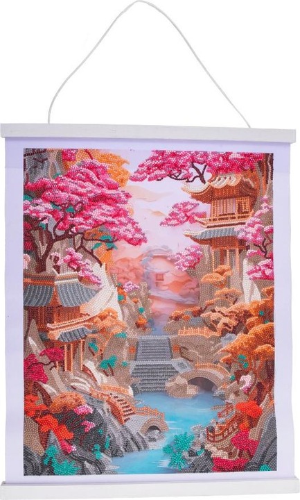 Actual product image Craft Buddy Cherry Blossom Bliss, 35x45cm Crystal Art Scroll