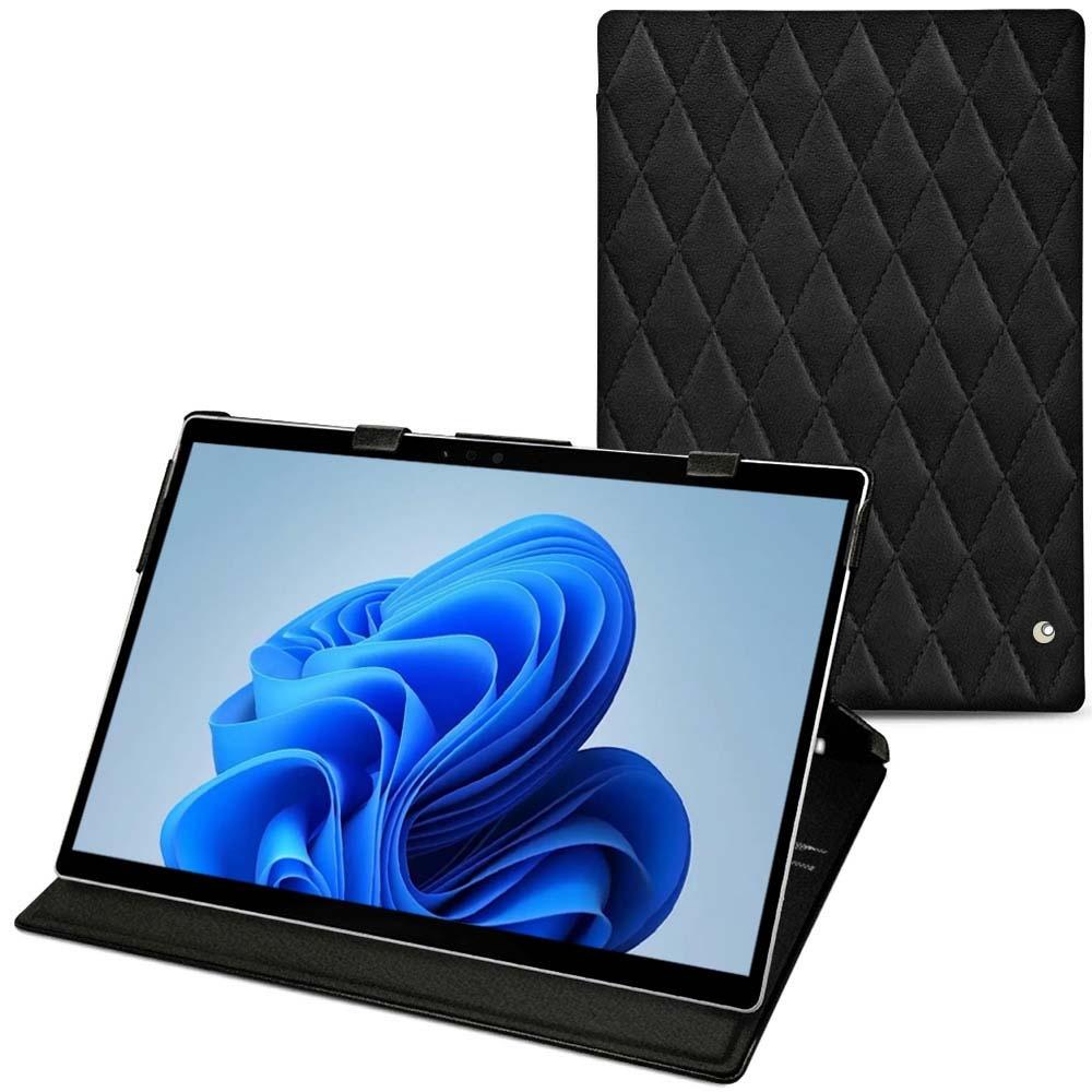 Noreve Lederschutzhülle vertikal (Microsoft Surface Pro 8), Tablet Hülle, Schwarz