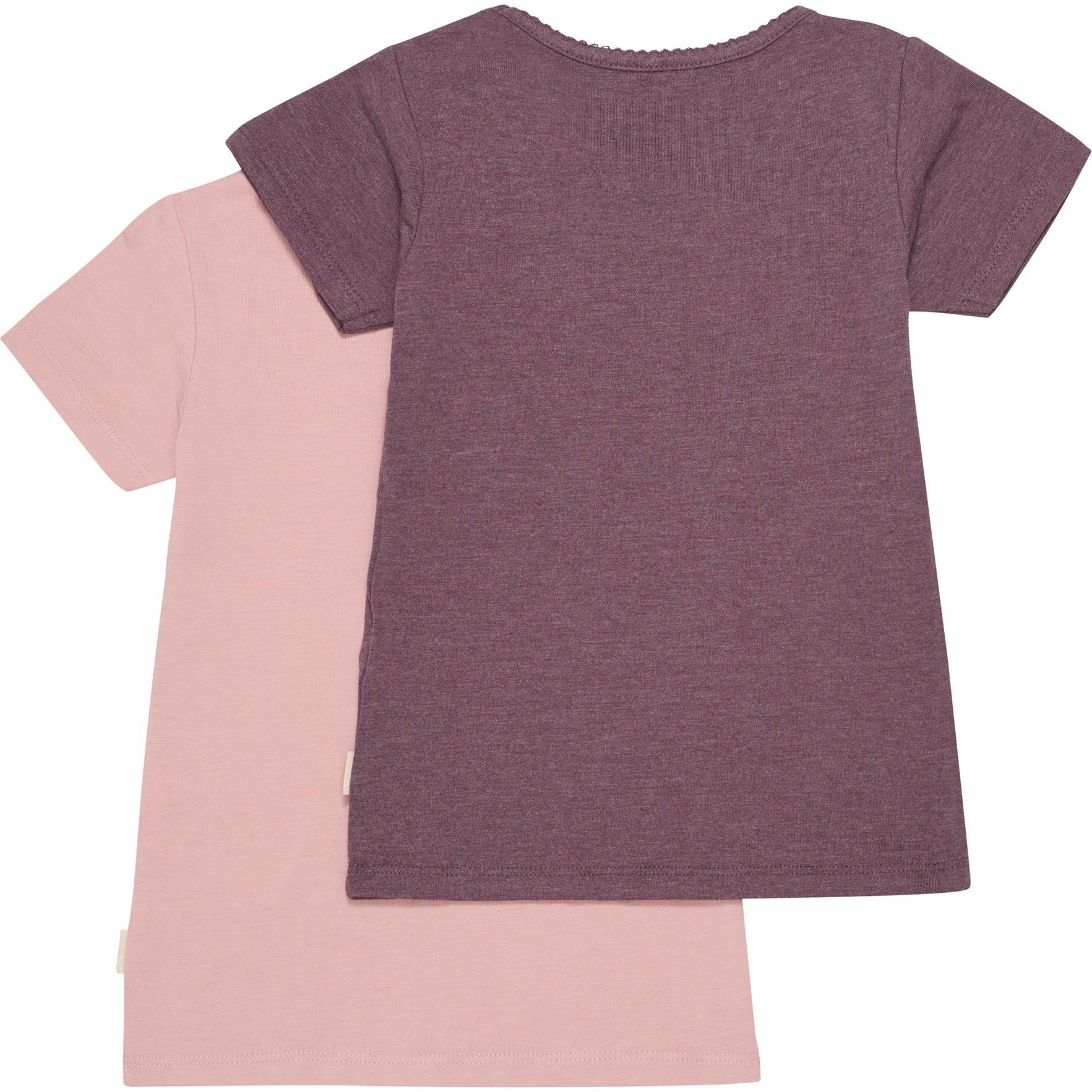 Thumbnail - Minymo, Unisex, Shirt, MIBasic 33 - T-shirt (2-pack) - 3933, Rosa, (152)