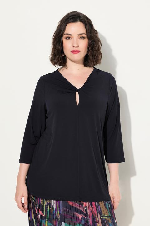 Produktbild Ulla Popken Shirt, drapierter Ausschnitt, Classic, 3/4-Arm (42, 44)