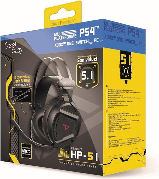 Productafbeelding Steelplay Bedrade Headset 5.1 Geluid HP51 Zwart (Bedraad)