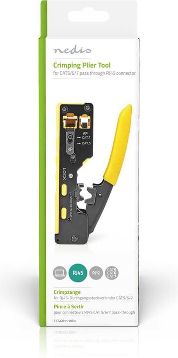 Image du produit Nedis Pince à sertir | CAT5 / CAT5e / CAT6 / CAT6a / CAT7 / RJ12 / RJ45 | Extraire / Couper / Pince