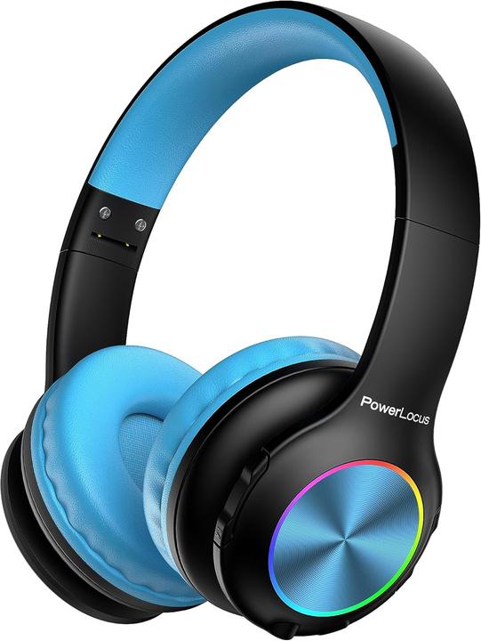 PowerLocus PLED Bluetooth-Kinderkopfhörer schwarz/blau