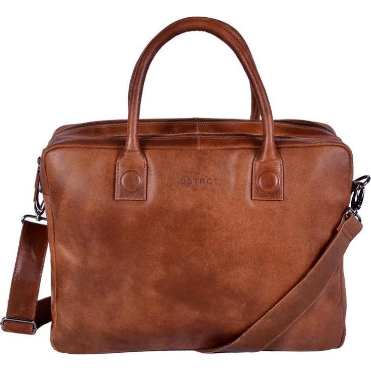DSTRCT Fletcher Leren Business Laptoptas - Porta pc da 15,6 pollici - Sleutelhanger - Cognac (15.60"), Borsa per Notebook, Marrone