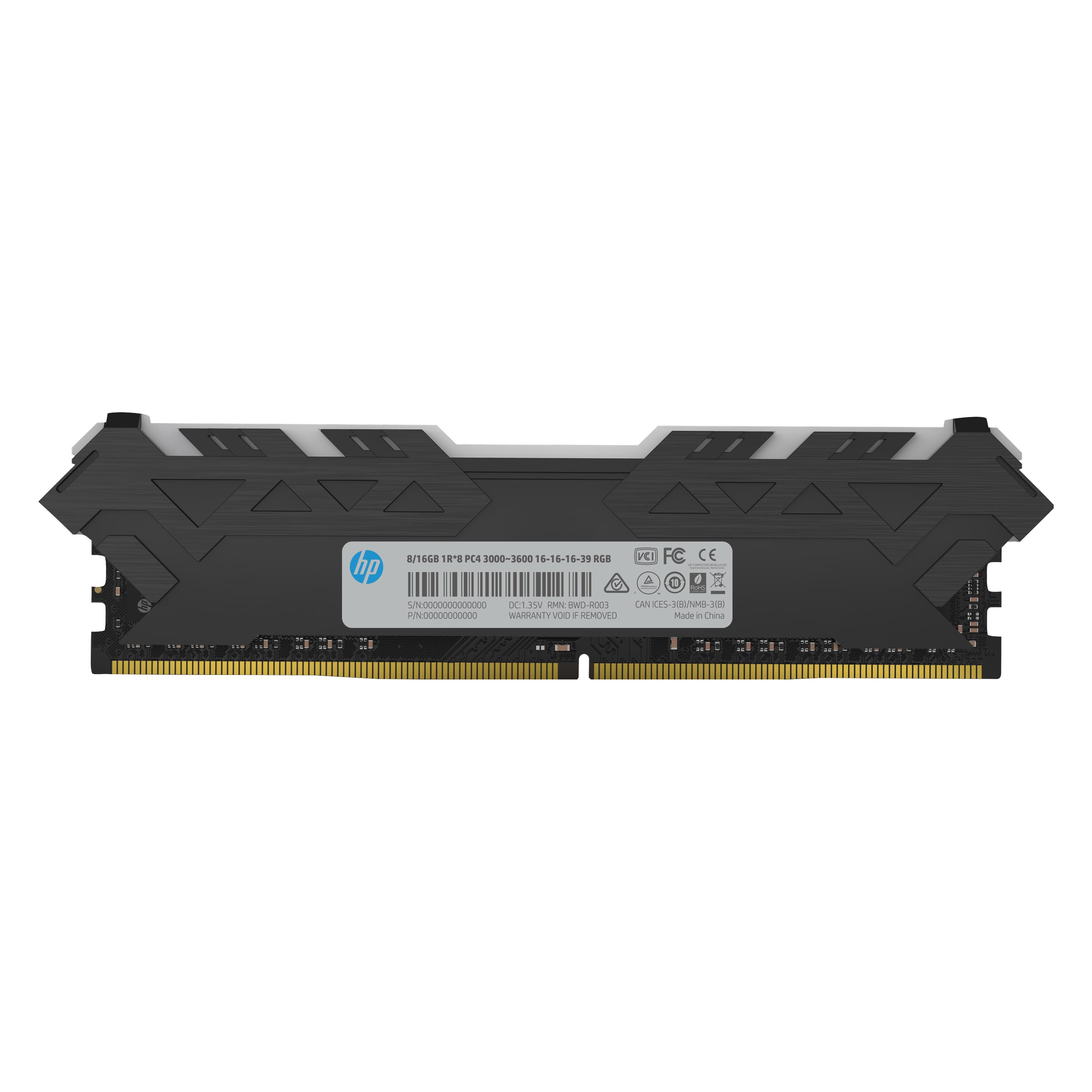 HP 7EH82AA#ABB (1 x 8GB, 3000 MHz, DDR4-RAM, DIMM), RAM, Schwarz