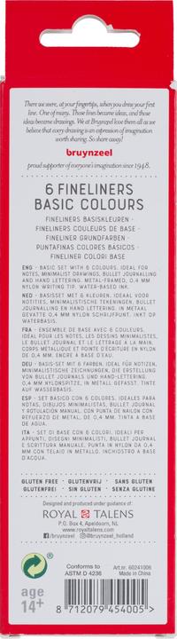 Produktbild Bruynzeel Fineliner Set 6 Farben Basic (6x)
