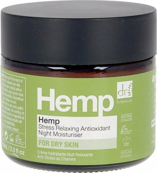 Actual product image Dr Botanicals HEMP stress relaxing antioxidant night moisturiser 60 ml (60 ml, Night cream)