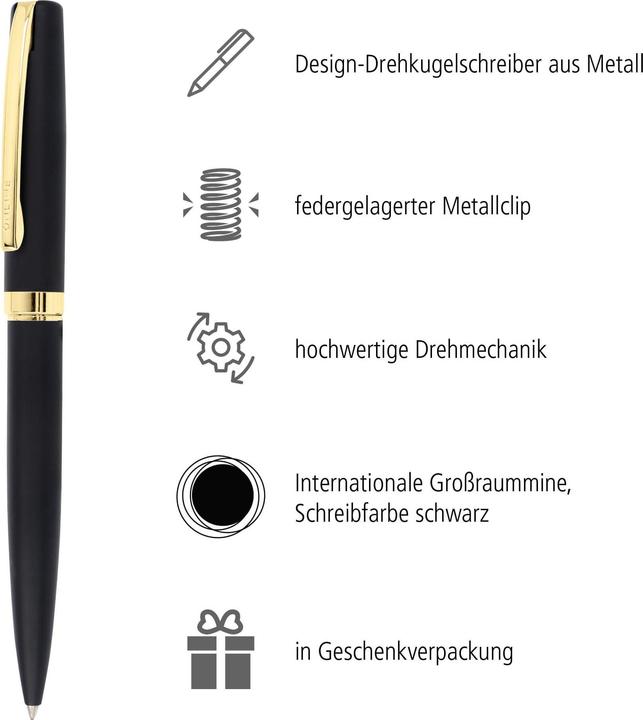 Actual product image Online ELEGANZA - Twist ballpoint pen (Gold, Black, 1 x)